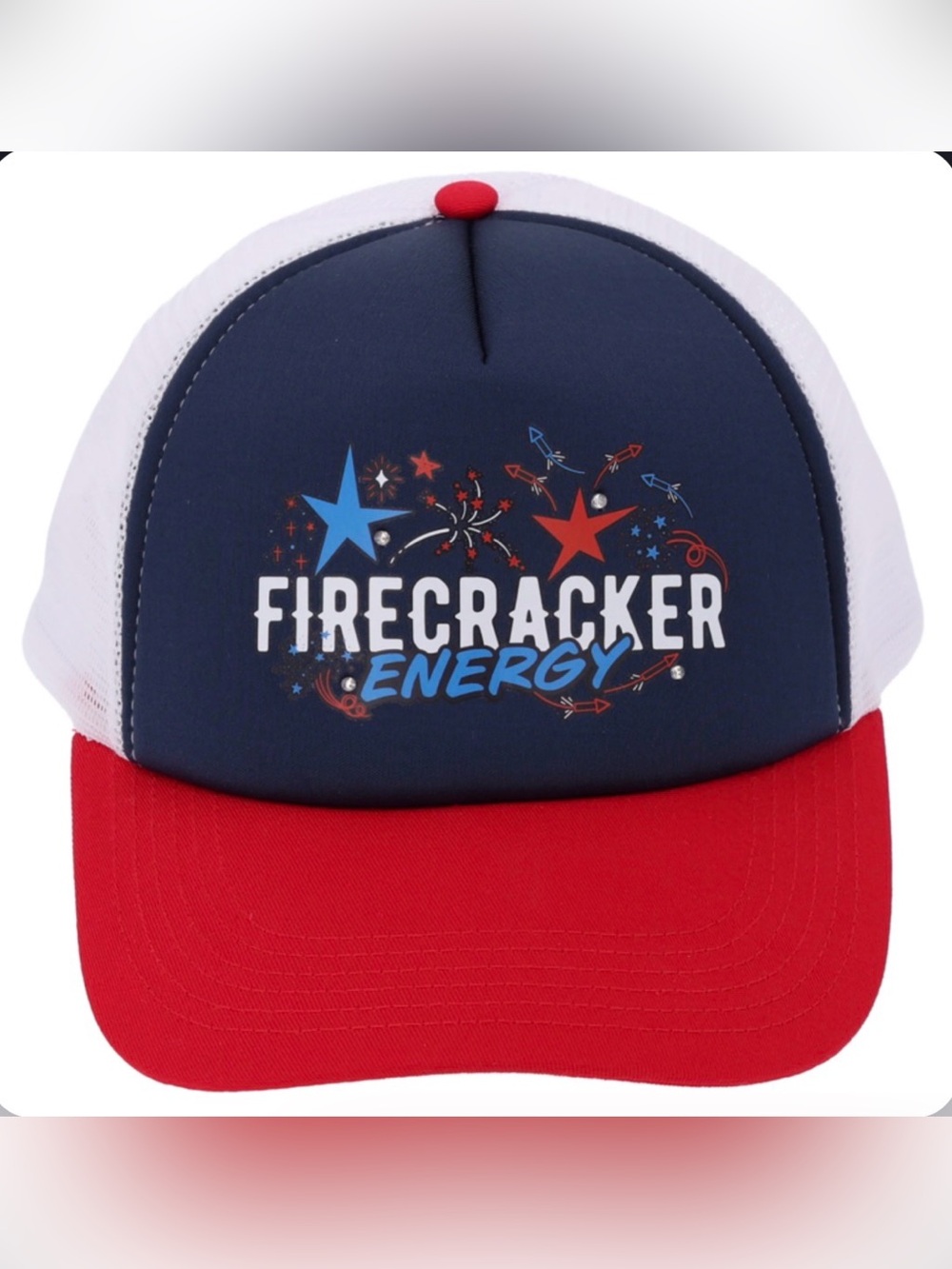 011 Firecracker Energy Trucker Hat - Navy, Red & White with Blinking Lights NWT